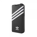 Adidas iPhone 14 -suojakotelo 3 Stripes Booklet Case, musta/valkoinen