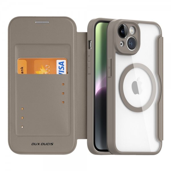 Dux Ducis iPhone 14 -kotelo, Skin X Pro Series MagSafe, khaki