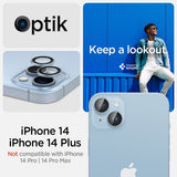 Spigen iPhone 14/iPhone 14 Plus Kamerasuojus GLAS.tR EZ Fit Optik Pro Sininen 2 kpl