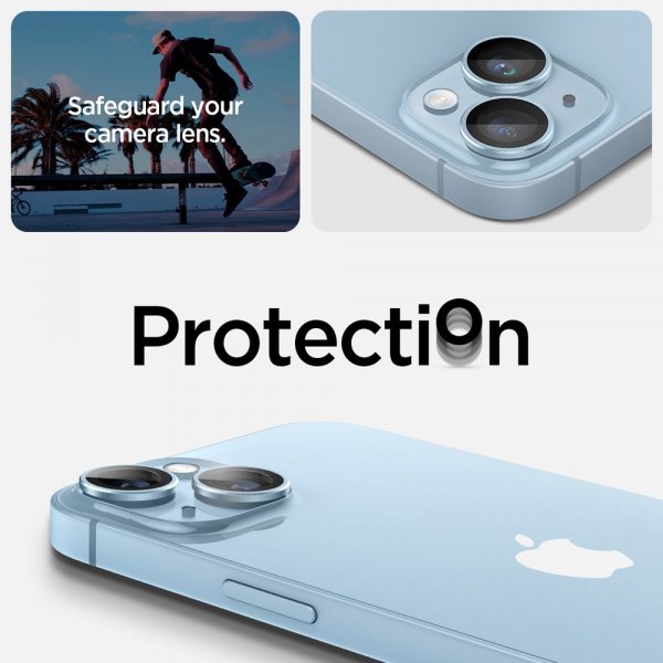 Spigen iPhone 14/iPhone 14 Plus Kamerasuojus GLAS.tR EZ Fit Optik Pro Sininen 2 kpl