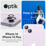 Spigen iPhone 14/iPhone 14 Plus kamerasuojalasi GLAS.tR EZ Fit Optik Pro violetti, 2 kpl