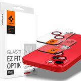 Spigen iPhone 14/iPhone 14 Plus Kamerasuojus GLAS.tR EZ Fit Optik Pro Punainen 2-pakkaus