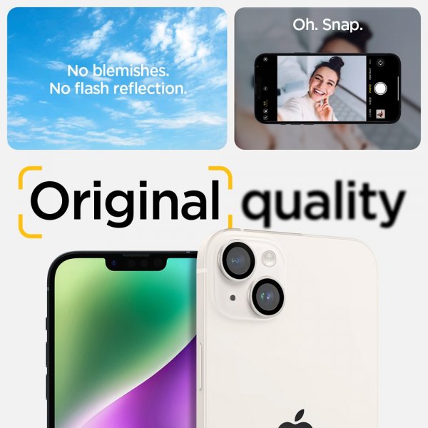 Spigen iPhone 14/iPhone 14 Plus Kameransuoja GLAS.tR EZ Fit Optik Pro Starlight 2-pack