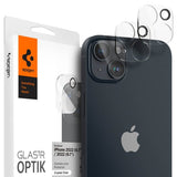 Spigen iPhone 14/iPhone 14 Plus Kameransuojaus Lasinen Optiikka 2-pakkaus Crystal Clear