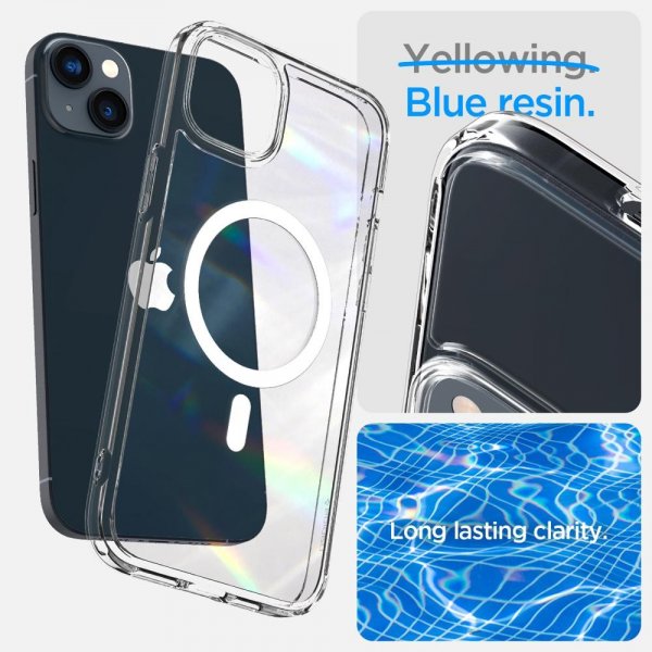 Spigen iPhone 14 Plus Crystal Hybrid MagFit -suojakuori, valkoinen