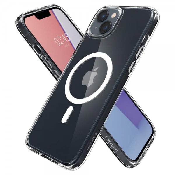 Spigen iPhone 14 Plus Crystal Hybrid MagFit -suojakuori, valkoinen