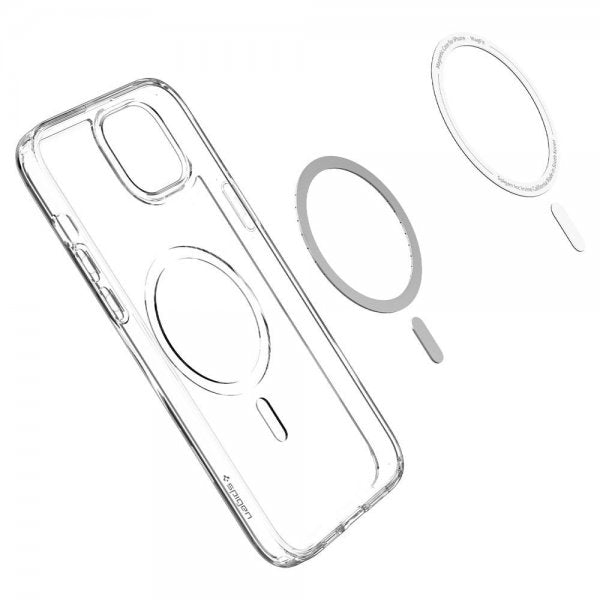 Spigen iPhone 14 Plus Crystal Hybrid MagFit -suojakuori, valkoinen