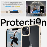 Spigen iPhone 14 Plus -suojakuori Crystal Hybrid Sand Beige