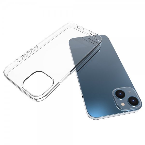 iPhone 14 Plus -kuori, jossa vahvistetut kulmat, läpinäkyvä