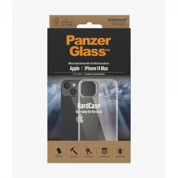 PanzerGlass iPhone 14 Plus HardCase -kuori, läpinäkyvä