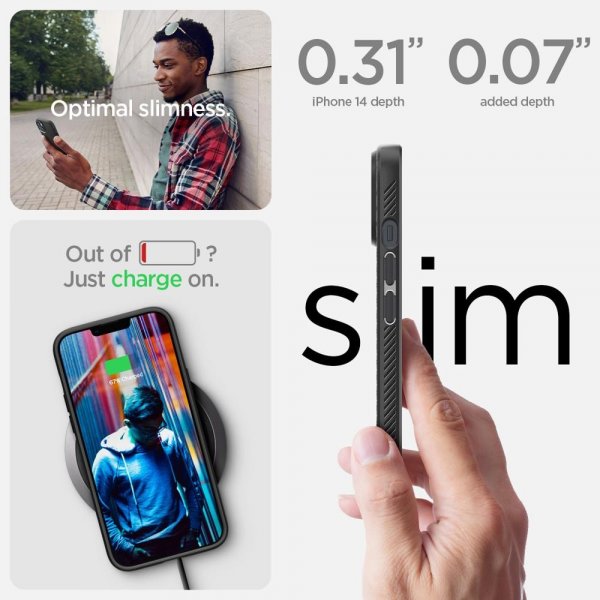 Spigen iPhone 14 Plus -kuori Liquid Air Matte Black