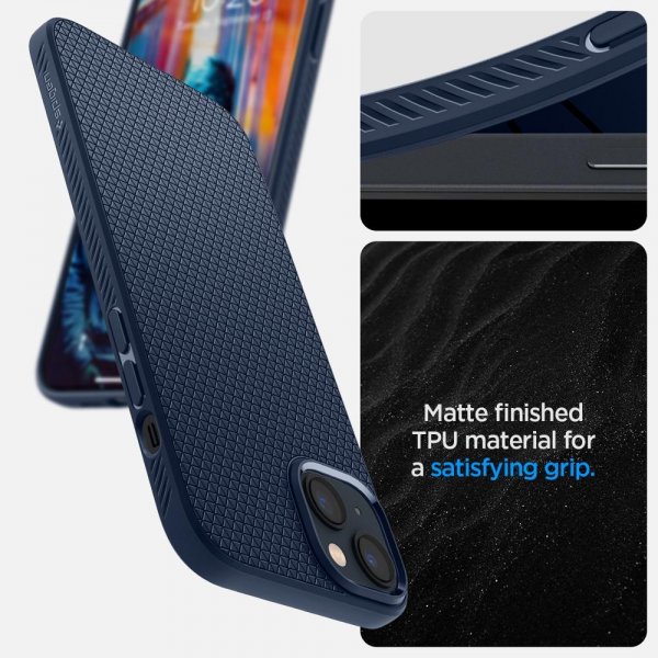 Spigen iPhone 14 Plus Suojakuori Liquid Air Navy Blue