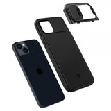 Spigen iPhone 14 Plus -suojakuori Optik Armor MagFit Musta