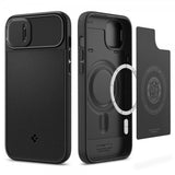 Spigen iPhone 14 Plus -suojakuori Optik Armor MagFit Musta