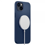 Spigen iPhone 14 Plus Silicone Fit MagFit -kuori, tummansininen