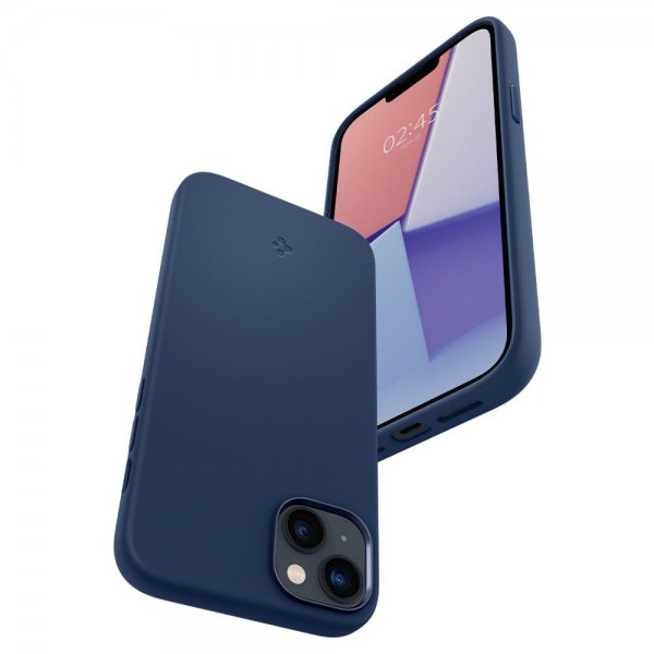 Spigen iPhone 14 Plus Silicone Fit MagFit -kuori, tummansininen