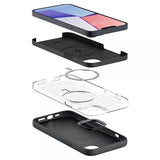 Spigen iPhone 14 Plus Silicone Fit MagFit -kuori, musta