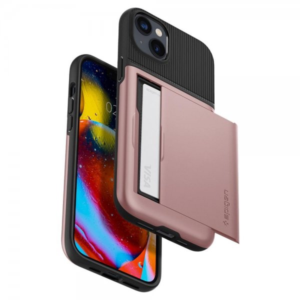 Spigen iPhone 14 Plus -suojakuori Slim Armor CS Rose Gold