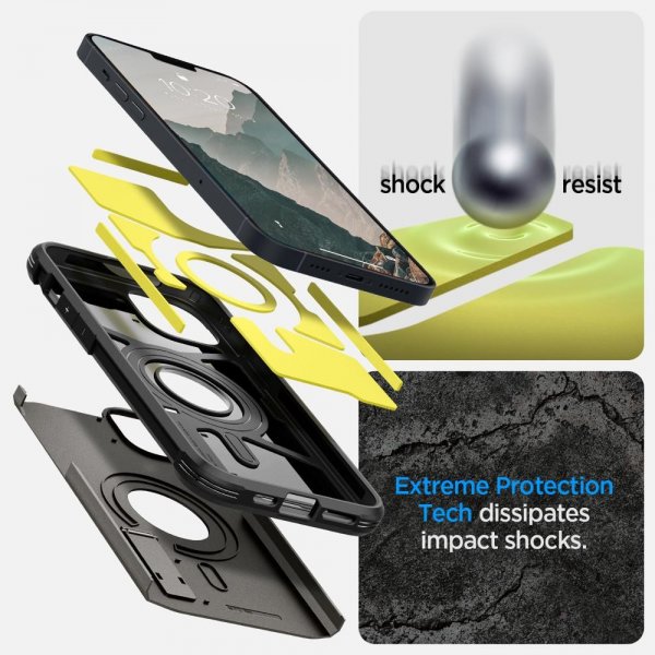 Spigen iPhone 14 Plus -kuori Tough Armor MagFit Gunmetal
