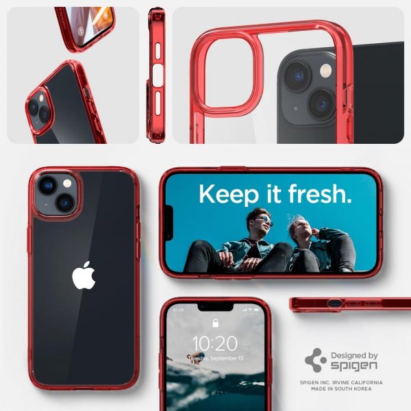 Spigen iPhone 14 Plus -suojakuori Ultra Hybrid Red Crystal