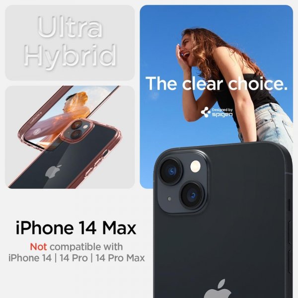 Spigen iPhone 14 Plus Ultra Hybrid Rose Crystal -kuori