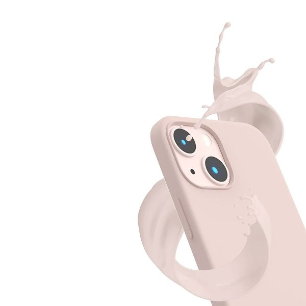 Rvelon iPhone 14 -silikonisuojakuori hiekkaruusu