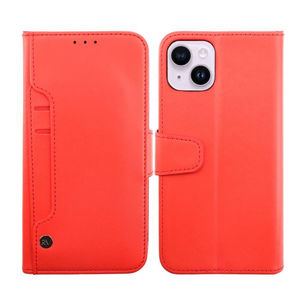 Rvelon iPhone 14 -suojakotelo, ulosvedettävä korttipaikka, punainen
