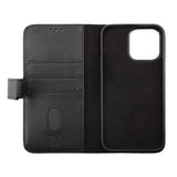 Rvelon iPhone 14 -kotelo aidosta nahasta, korttipaikka, musta
