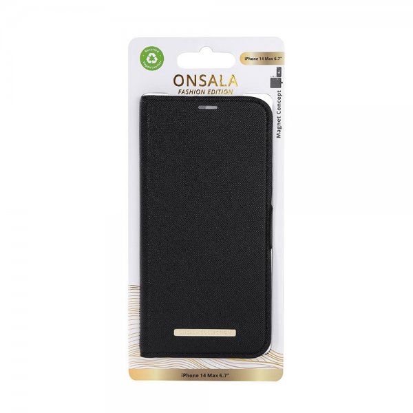 Onsala iPhone 14 Plus Fashion Edition -irrotettava suojakuori Midnight Black