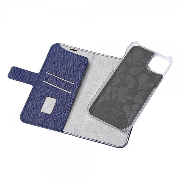 Onsala iPhone 14 Plus -suojakotelo, Fashion Edition, irrotettava kuori, laivastonsininen