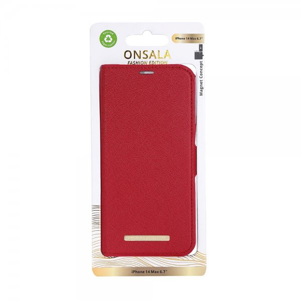 Onsala iPhone 14 Plus -kotelo Fashion Edition, irrotettava kuori, punainen