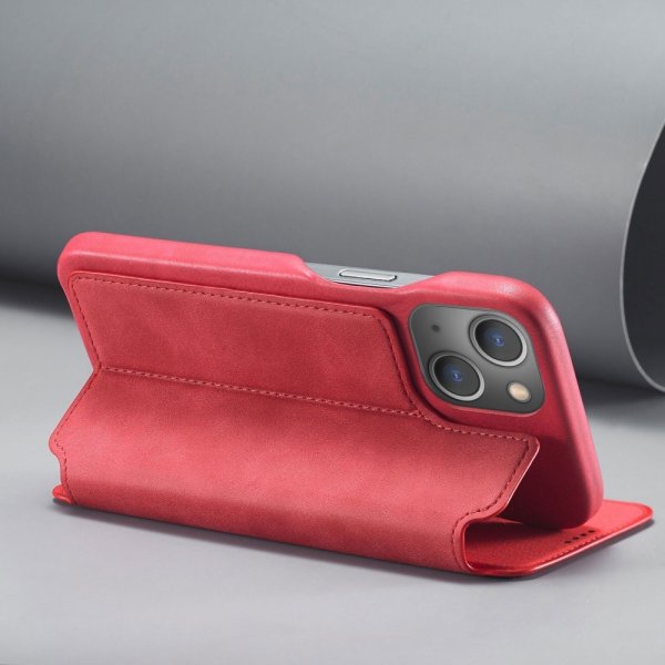 Lc.Imeeke iPhone 14 Plus Flip-suojakotelo Punainen