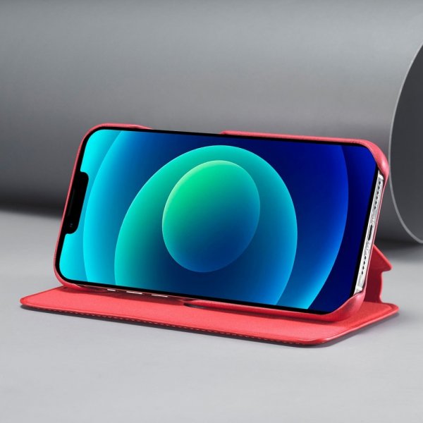 Lc.Imeeke iPhone 14 Plus Flip-suojakotelo Punainen