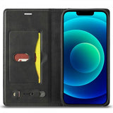 Lc.Imeeke iPhone 14 Plus -kotelo, jossa korttipaikka ulkopuolella, musta