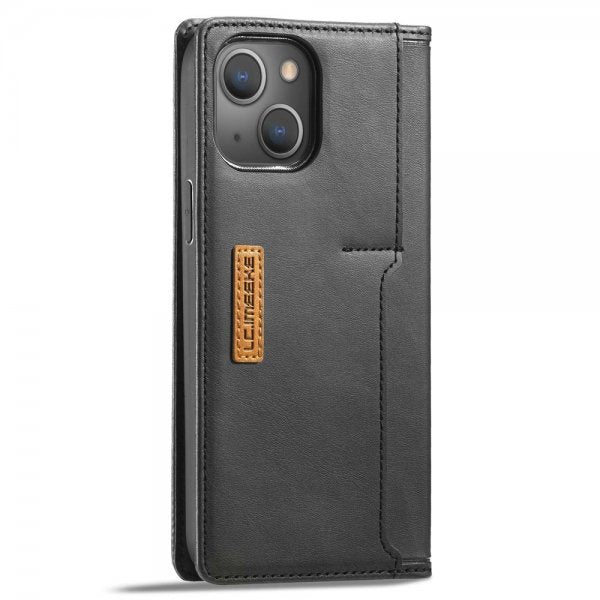 Lc.Imeeke iPhone 14 Plus -kotelo, jossa korttipaikka ulkopuolella, musta