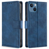 iPhone 14 Plus -kotelo, krokotiilikuvio, sininen