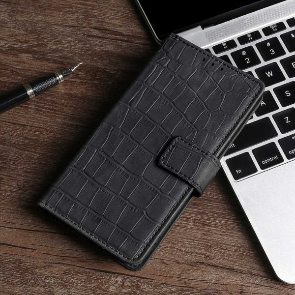 iPhone 14 Plus Krokotiilikuvioinen Kotelo Musta