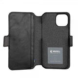 Krusell iPhone 14 Plus -kotelo Leather PhoneWallet, musta