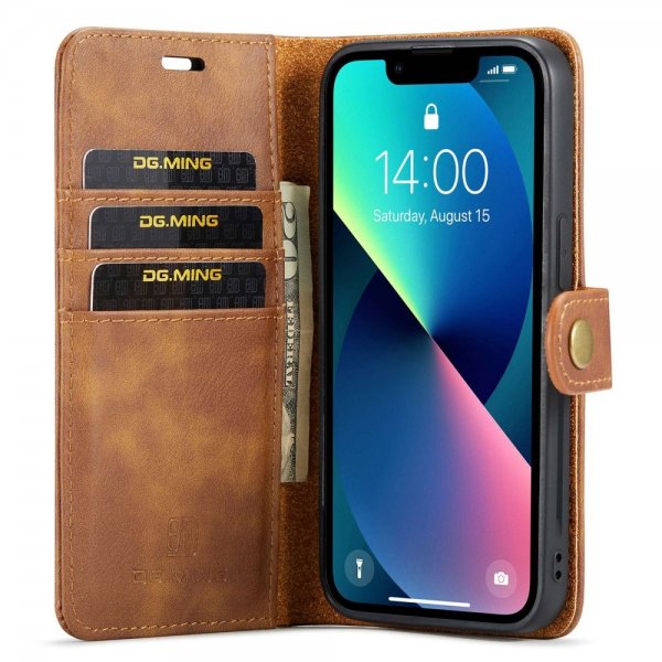 Dg.Ming iPhone 14 Plus -kotelo, irrotettava kuori, ruskea