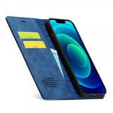 Lc.Imeeke iPhone 14 Plus -kotelo korttipaikalla, läppämallinen, sininen