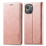Lc.Imeeke iPhone 14 Plus Korttipaikallinen Flip-suojakotelo Ruusukulta