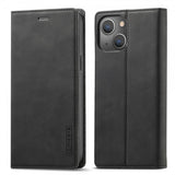 Lc.Imeeke iPhone 14 Plus -kotelo korttipaikalla, läppämallinen, musta