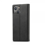 Lc.Imeeke iPhone 14 Plus -kotelo korttipaikalla, läppämallinen, musta