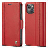 Lc.Imeeke iPhone 14 Plus -suojakotelo korttipaikalla, punainen