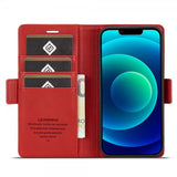 Lc.Imeeke iPhone 14 Plus -suojakotelo korttipaikalla, punainen