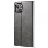Lc.Imeeke iPhone 14 Plus -suojakotelo korttipaikalla ja jalustatoiminnolla, harmaa