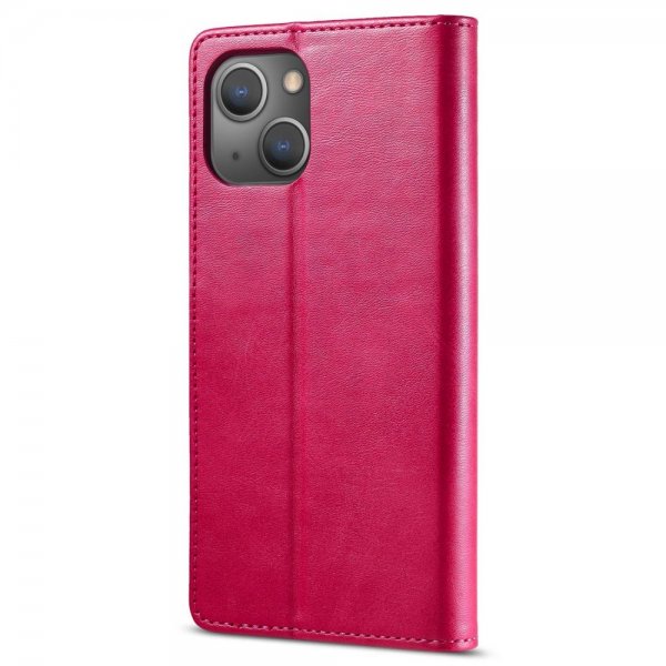Lc.Imeeke iPhone 14 Plus Suojakotelo Korttipidikkeellä ja Jalustatoiminnolla Magenta