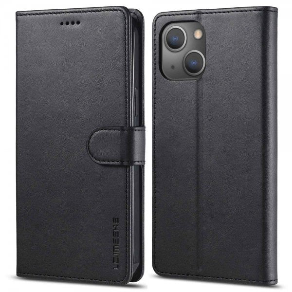 Lc.Imeeke iPhone 14 Plus -suojakotelo korttipaikalla ja jalustatoiminnolla, musta