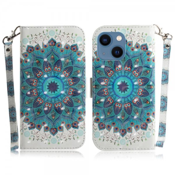 iPhone 14 Plus -kuoret sinisellä mandala-kuviolla