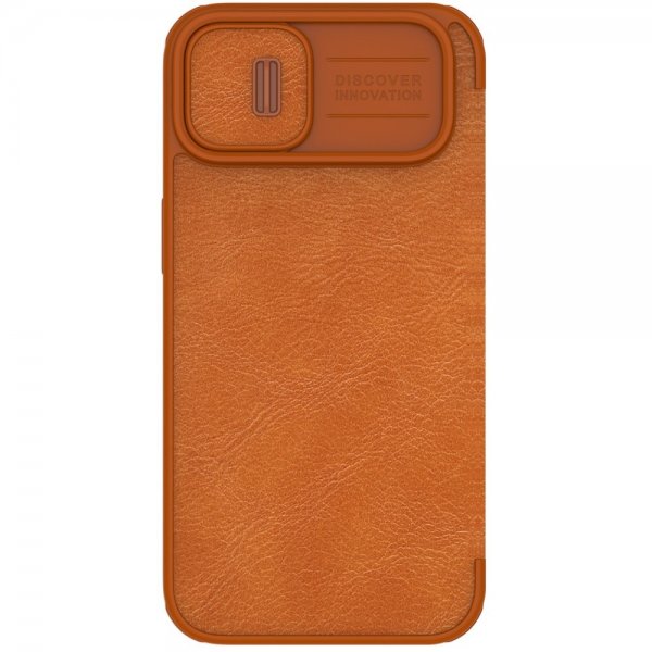 Nillkin iPhone 14 Plus -suojakotelo, Qin Pro Series, ruskea